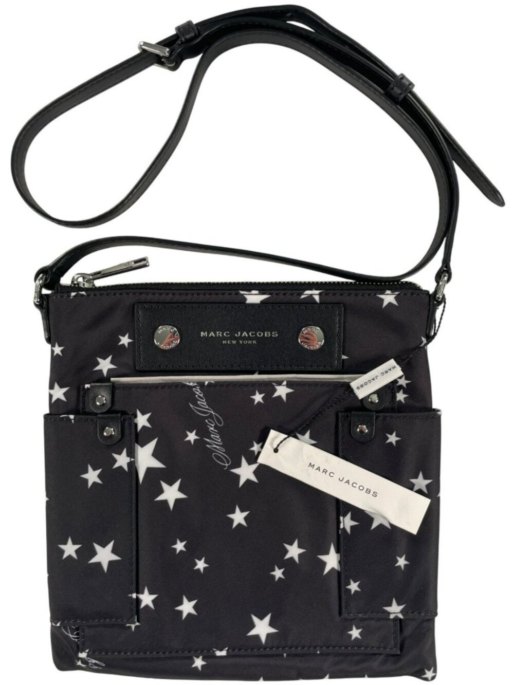 Marc Jacobs Bag Black Multi Star Print Crossbody Adjustable Strap MSRP$158 NEW